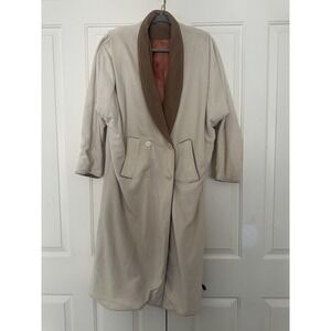 Vintage Wellington Fashions Kashmiracle Coat Womens XL‎ Beige Shawl Collar Long